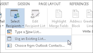 Create a mail merge document